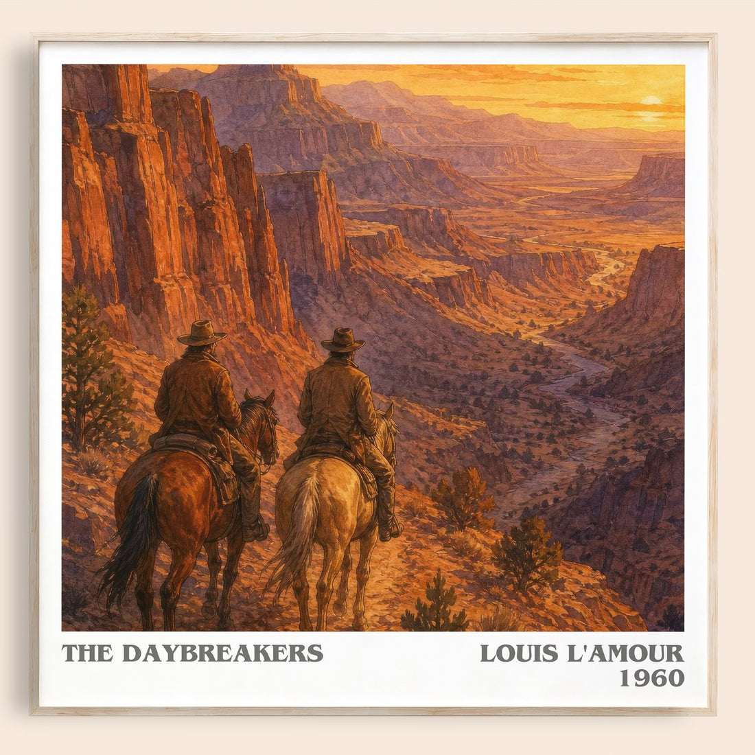 The Daybreakers literary book poster by Louis L'Amour – framed literary art print