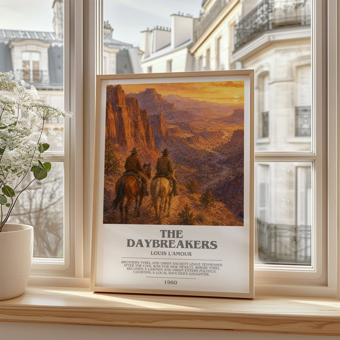 The Daybreakers bookish poster colour and style options – Louis L'Amour book art