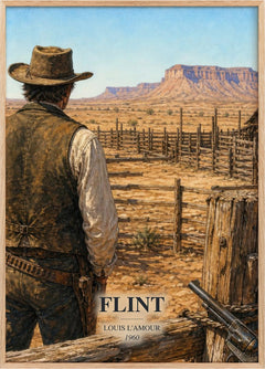 Flint Book Watercolour Illustration by Louis L'Amour