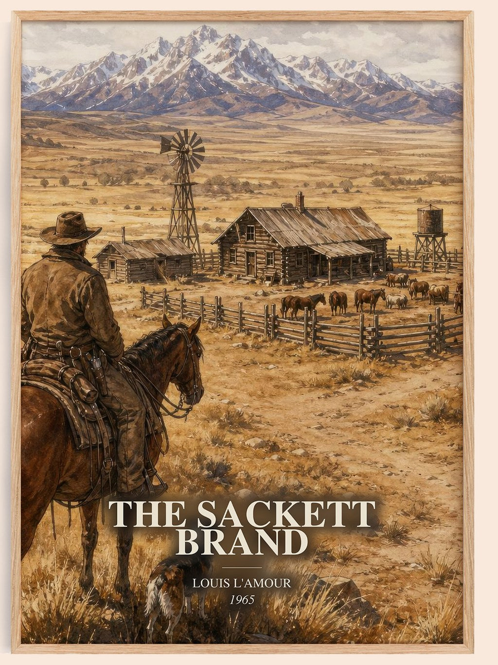 The Sackett Brand watercolour book poster by Louis L'Amour – framed literary art print