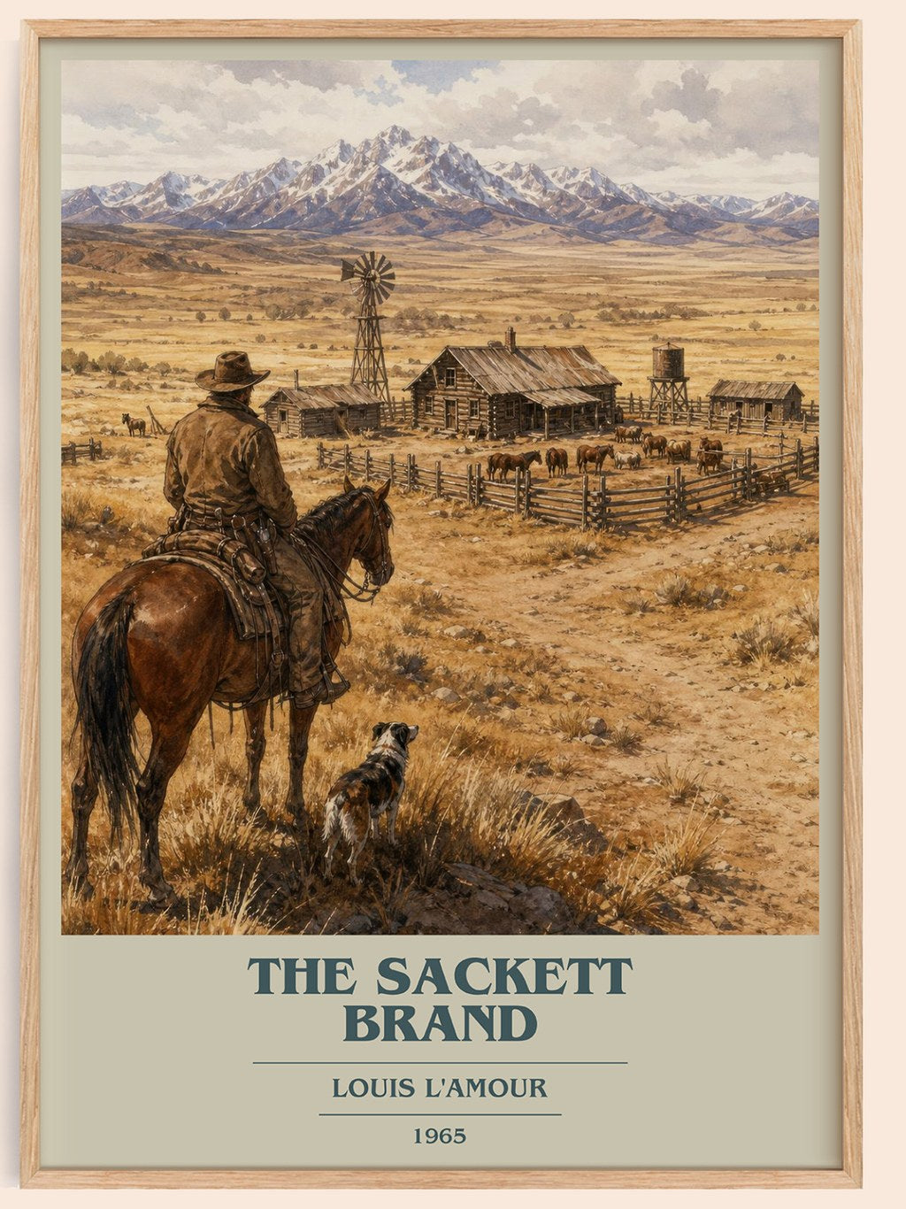 The Sackett Brand book cover book poster by Louis L'Amour – framed literary art print