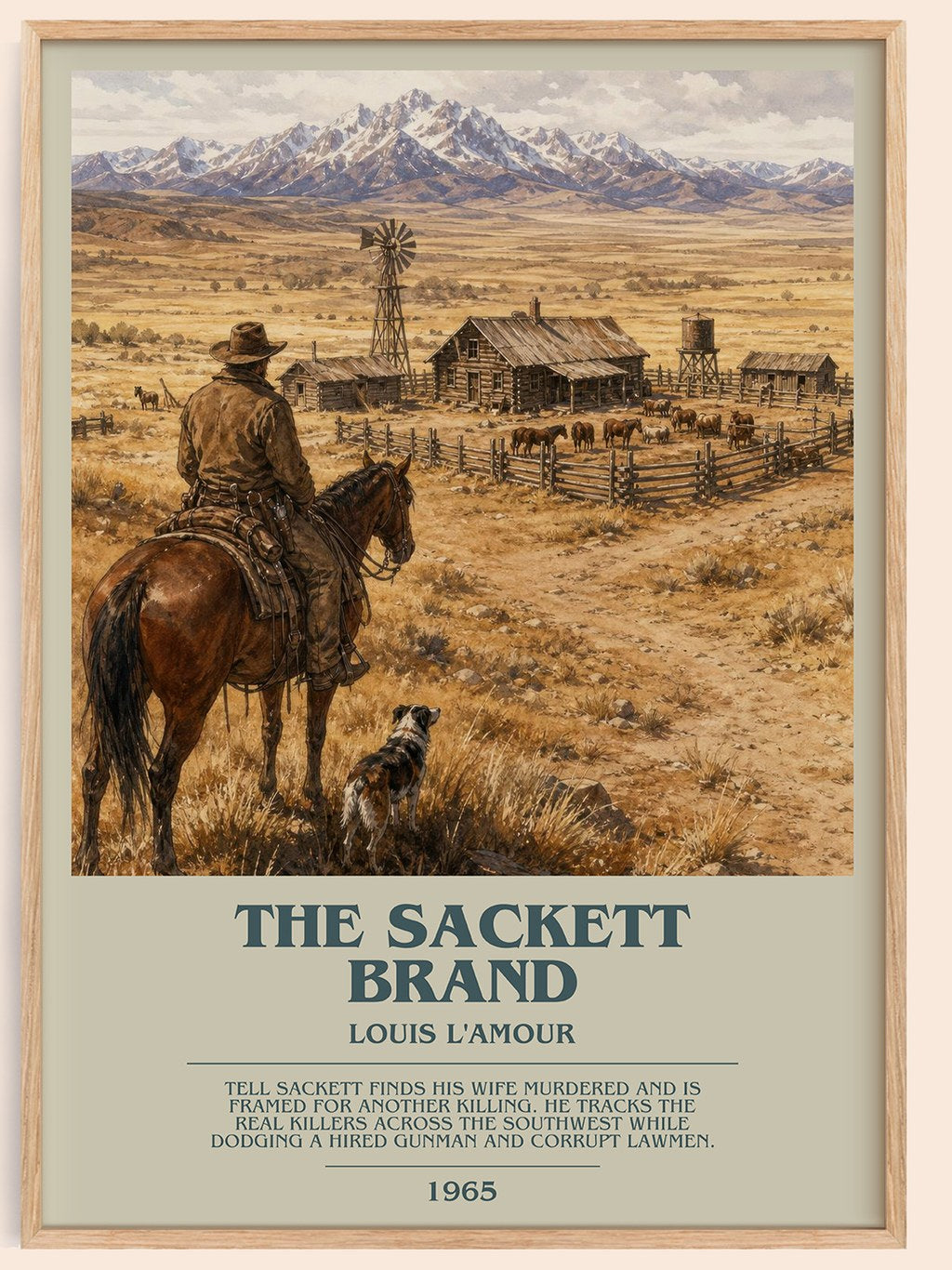 The Sackett Brand bookish book poster by Louis L'Amour – framed literary art print