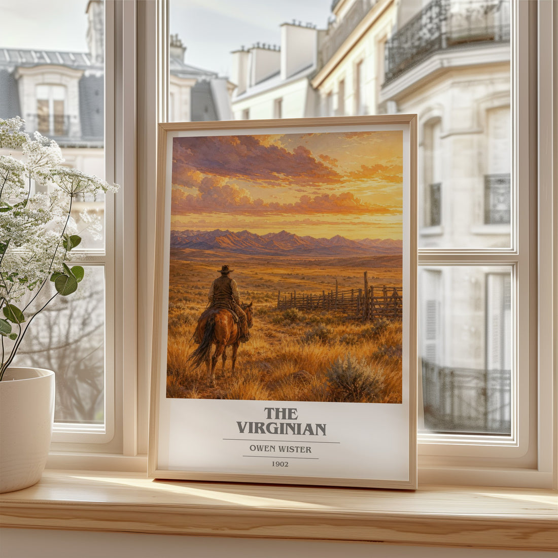 The Virginian book cover poster colour and style options – Owen Wister book art