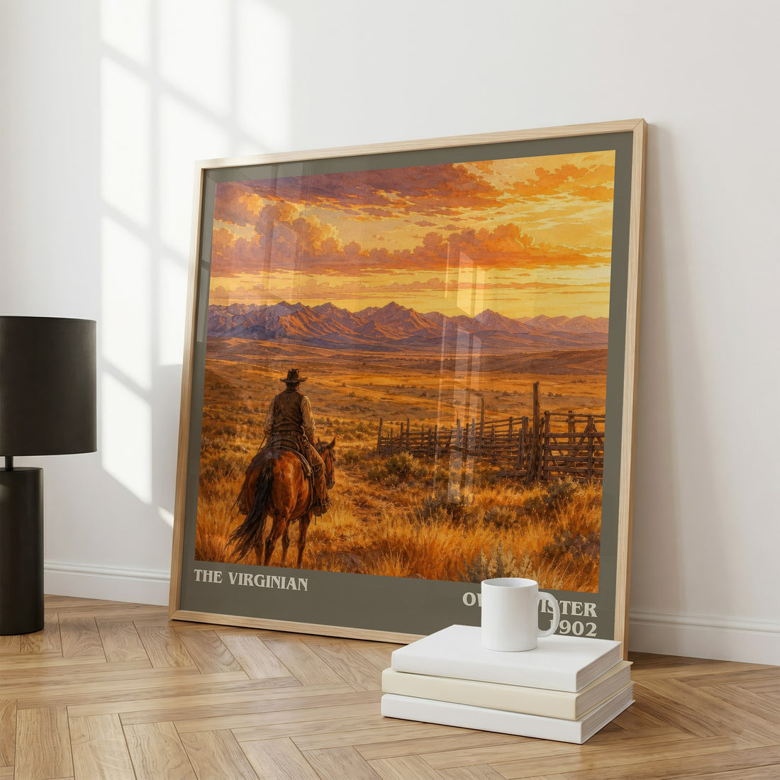 The Virginian literary print framed by window – literary home decor