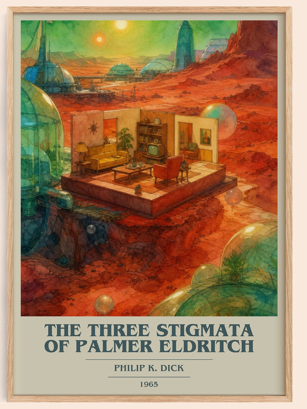The Three Stigmata of Palmer Eldritch book cover book poster by Philip K. Dick – framed literary art print