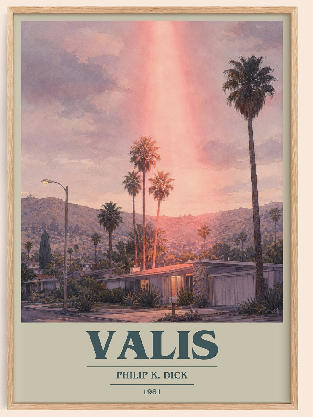 VALIS book cover book poster by Philip K. Dick – framed literary art print