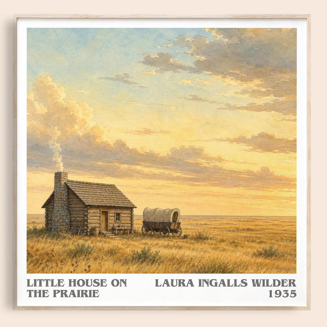 Little House on the Prairie literary book poster by Laura Ingalls Wilder – framed literary art print
