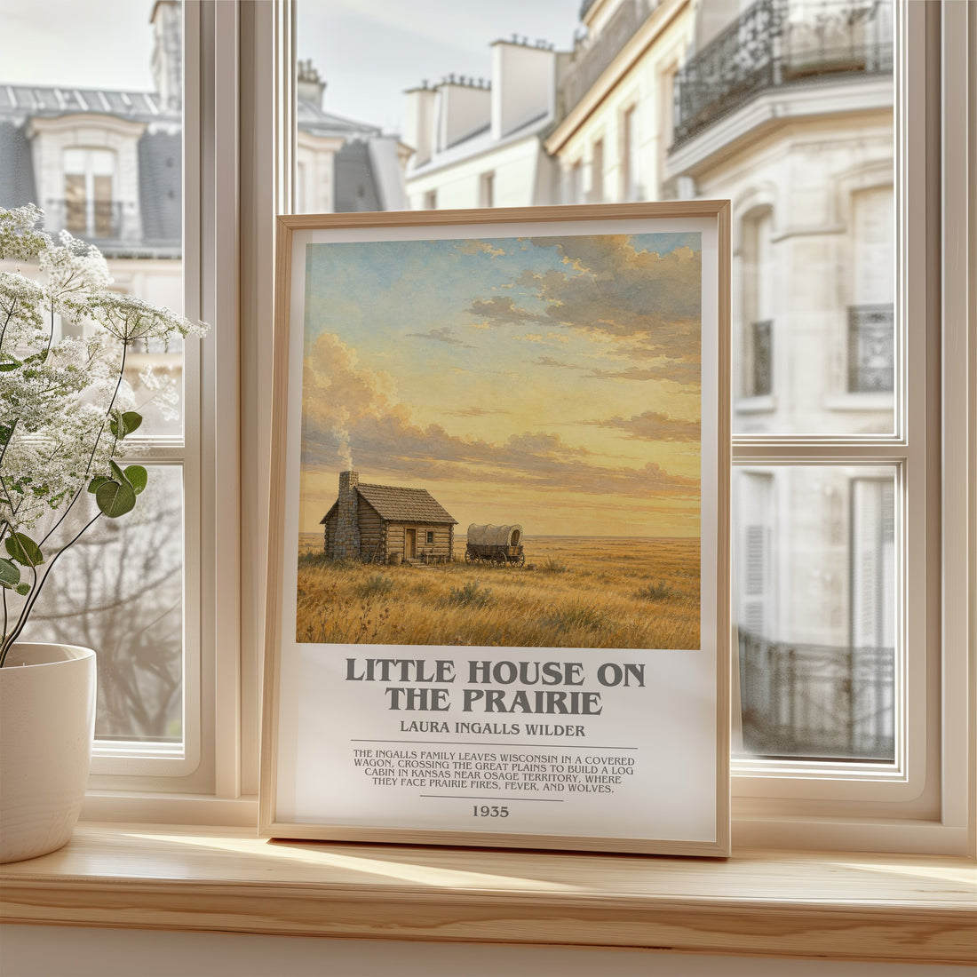 Little House on the Prairie bookish poster colour and style options – Laura Ingalls Wilder book art