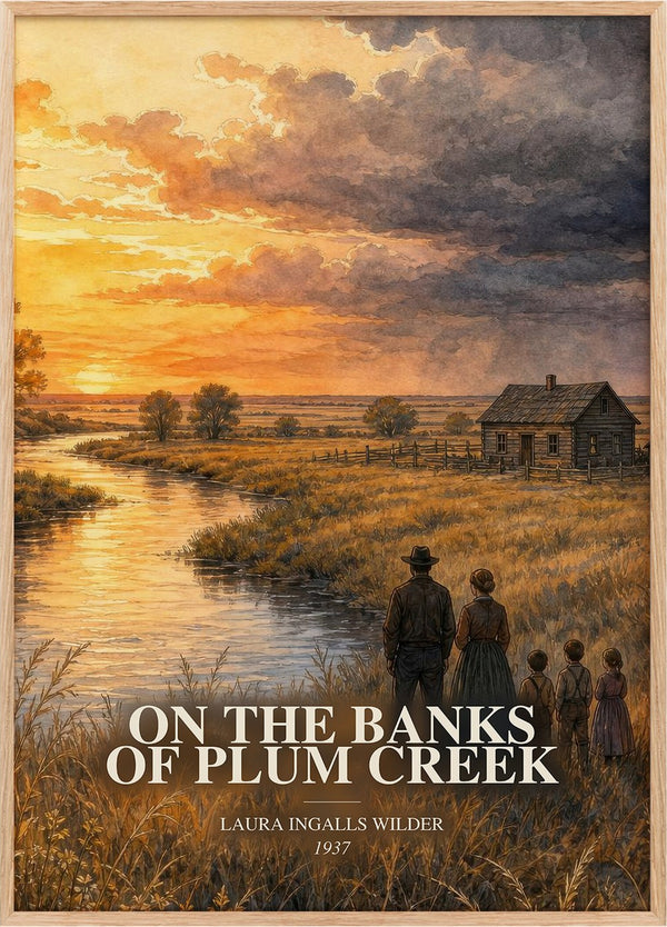 On the Banks of Plum Creek Book Watercolour Illustration by L. Wilder