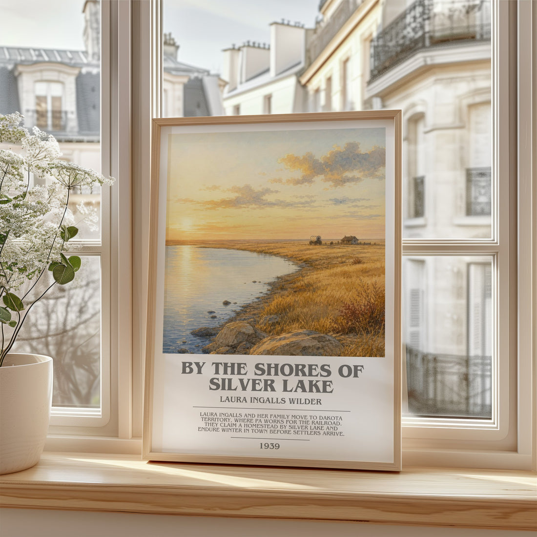 By the Shores of Silver Lake bookish poster colour and style options – Laura Ingalls Wilder book art