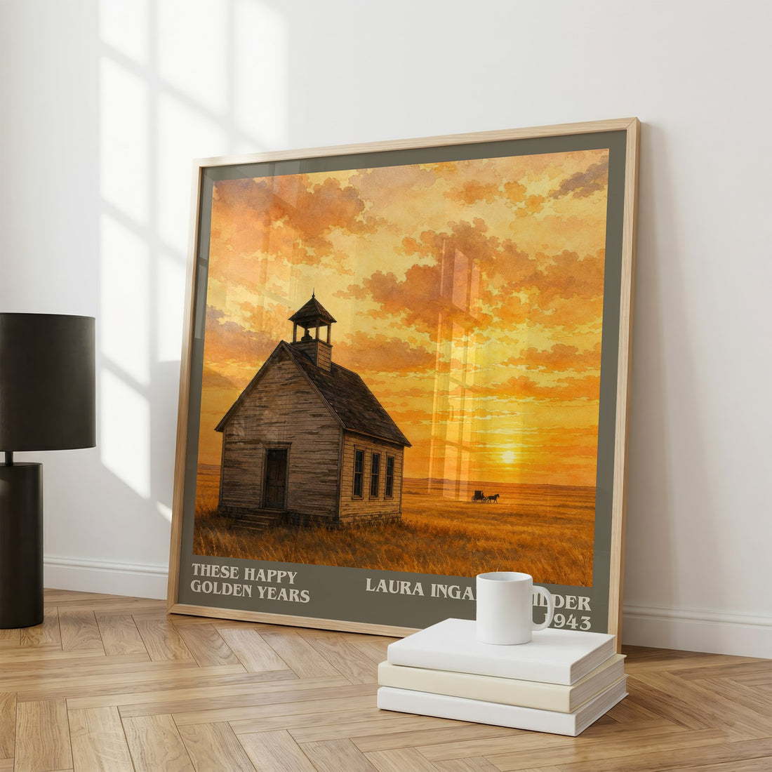 These Happy Golden Years literary print framed by window – literary home decor