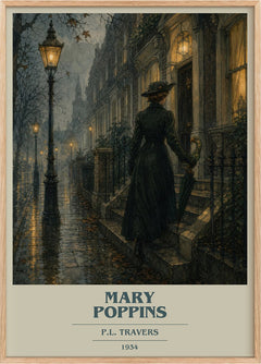 Mary Poppins Book Cover Poster by P.L. Travers