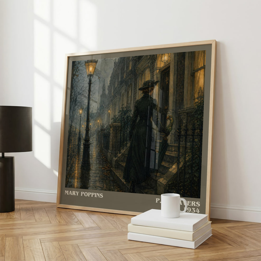Mary Poppins literary print framed by window – literary home decor