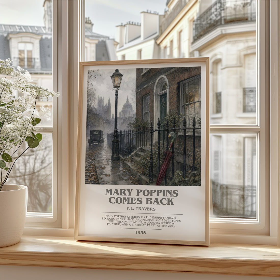Mary Poppins Comes Back bookish poster colour and style options – P.L. Travers book art