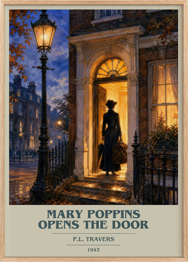 Mary Poppins Opens the Door Book Cover Poster by P.L. Travers