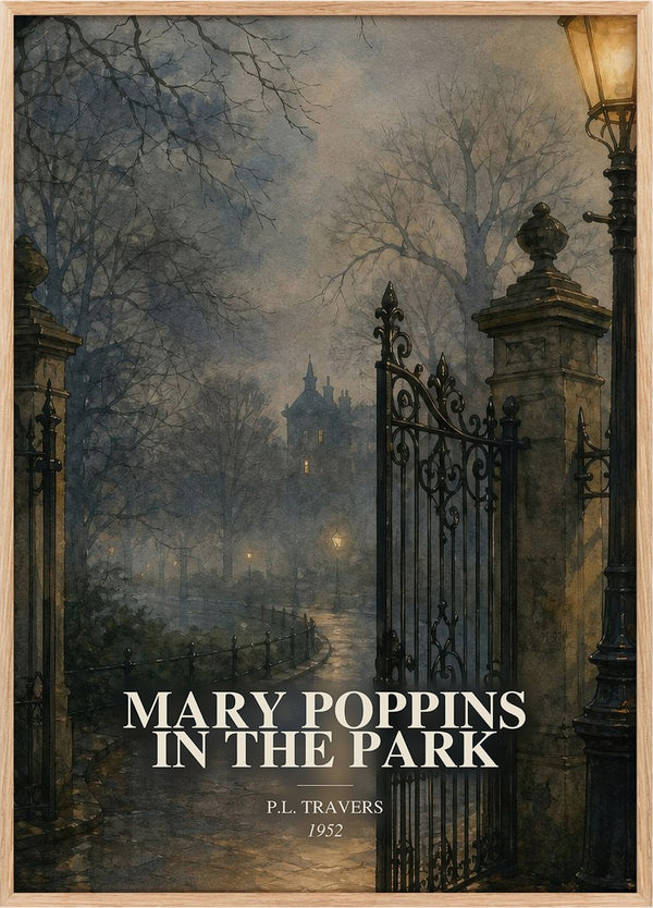 Mary Poppins in the Park Book Watercolour Illustration by P.L. Travers