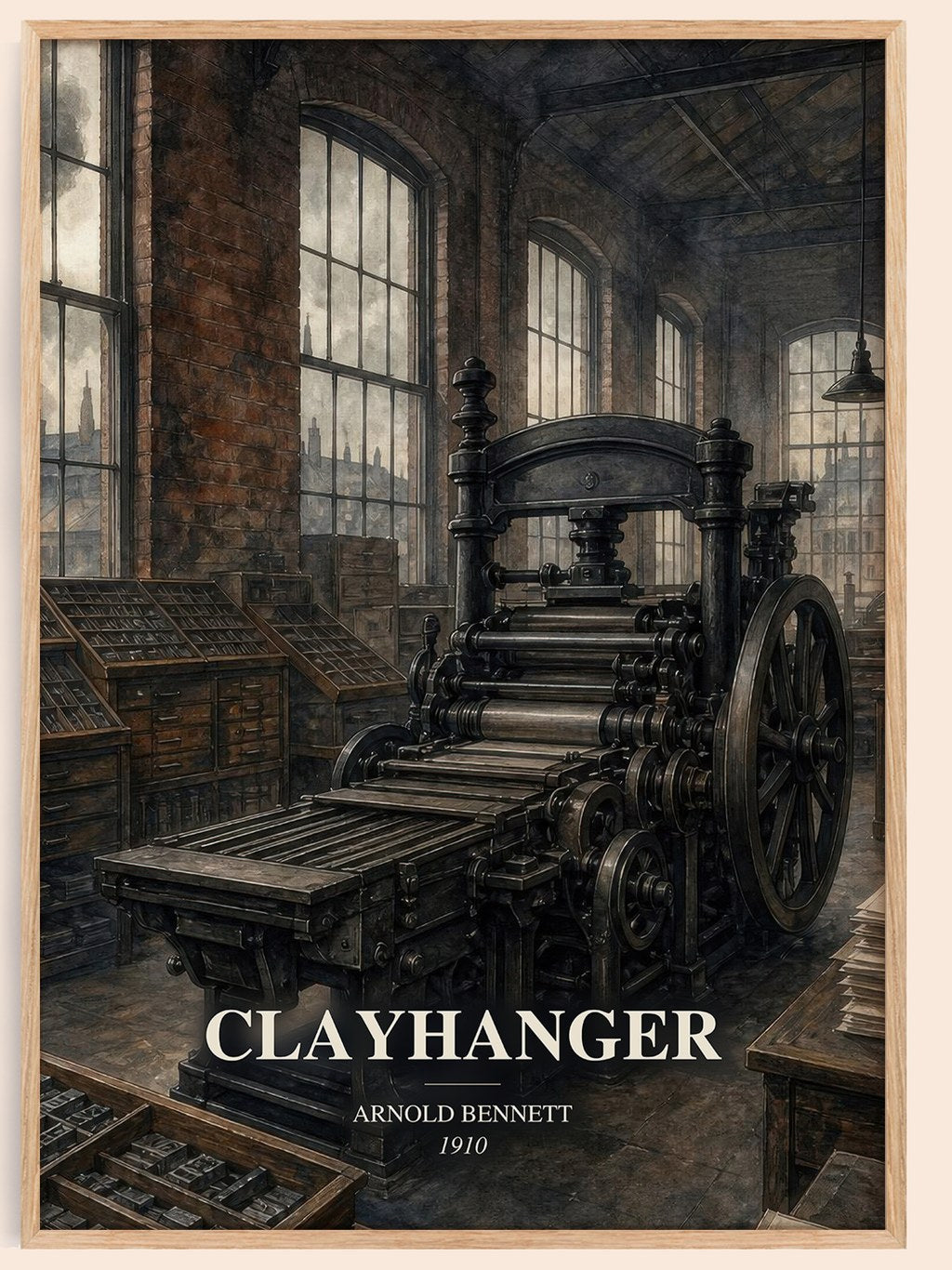 Clayhanger watercolour book poster by Arnold Bennett – framed literary art print
