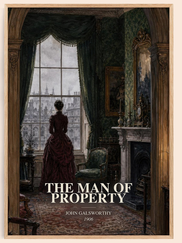 The Man of Property watercolour book poster by John Galsworthy – framed literary art print