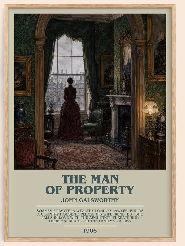The Man of Property bookish book poster by John Galsworthy – framed literary art print