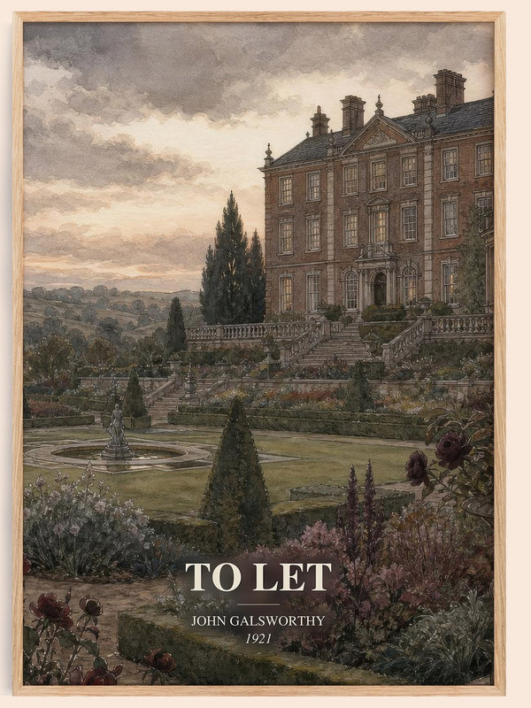 To Let watercolour book poster by John Galsworthy – framed literary art print