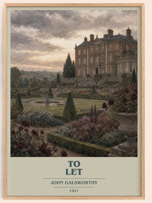 To Let book cover book poster by John Galsworthy – framed literary art print
