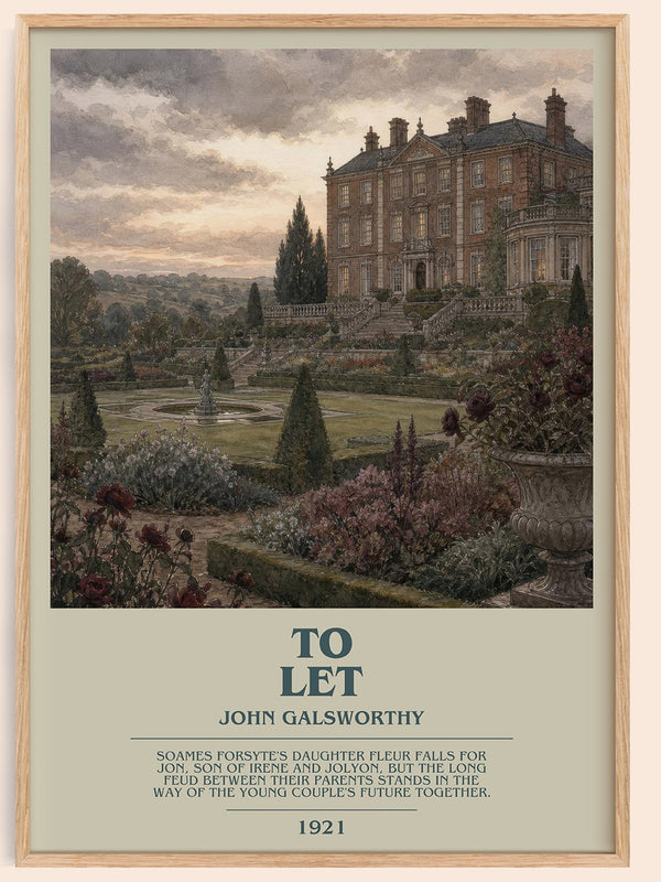 To Let bookish book poster by John Galsworthy – framed literary art print