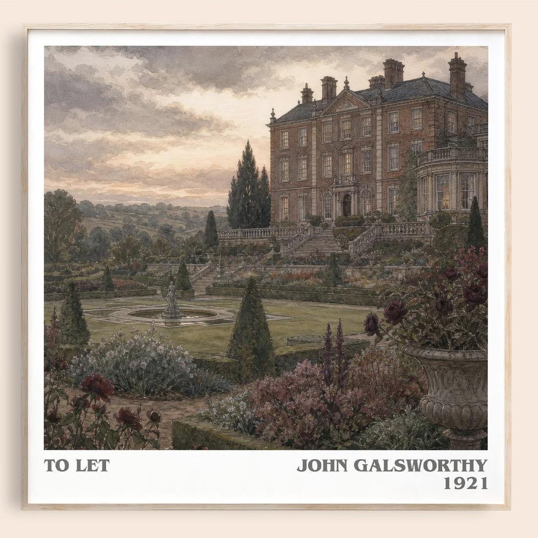 To Let literary book poster by John Galsworthy – framed literary art print