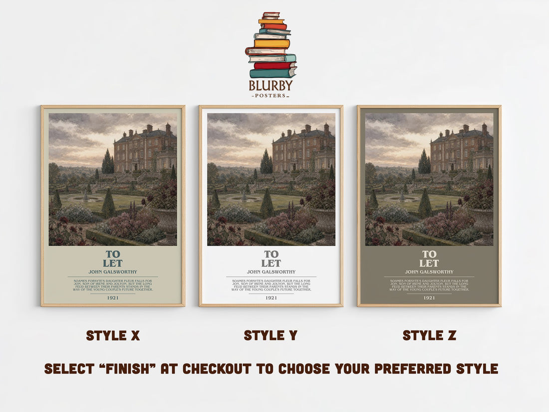 To Let bookish print in frame leaning in hallway – classic literature wall art (mockup)