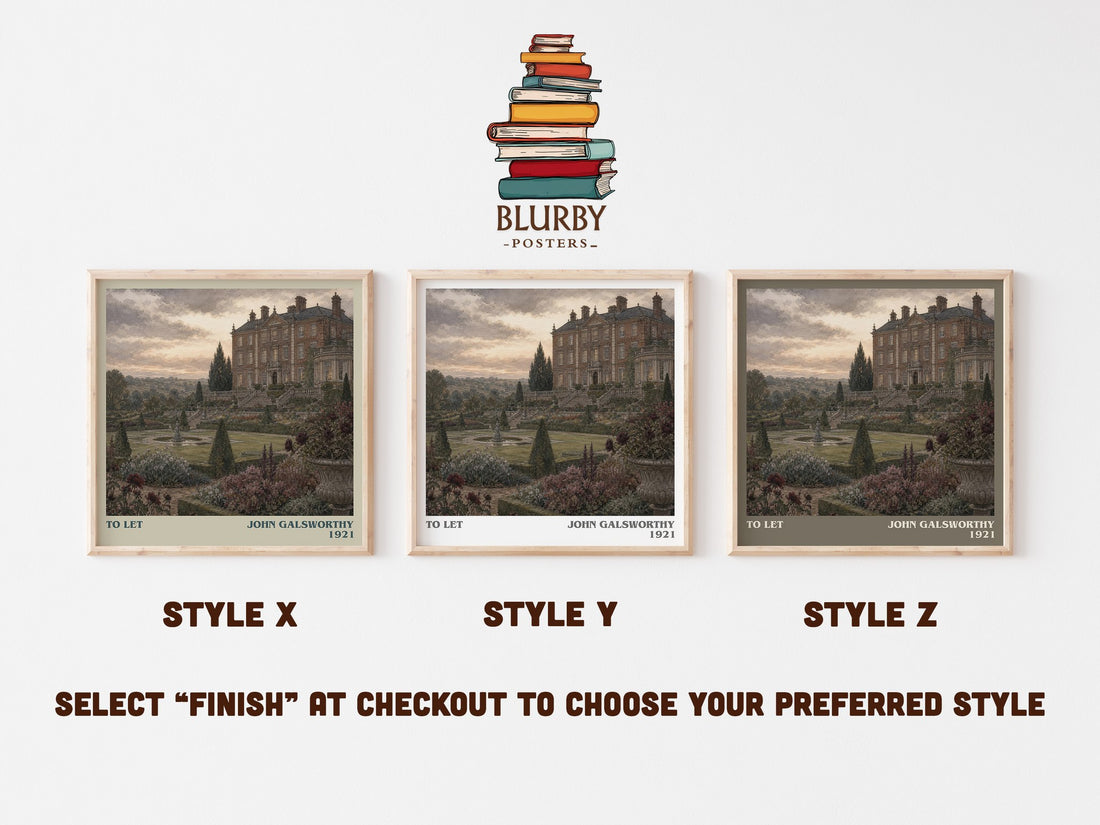 To Let literary print in frame leaning in hallway – classic literature wall art (mockup)