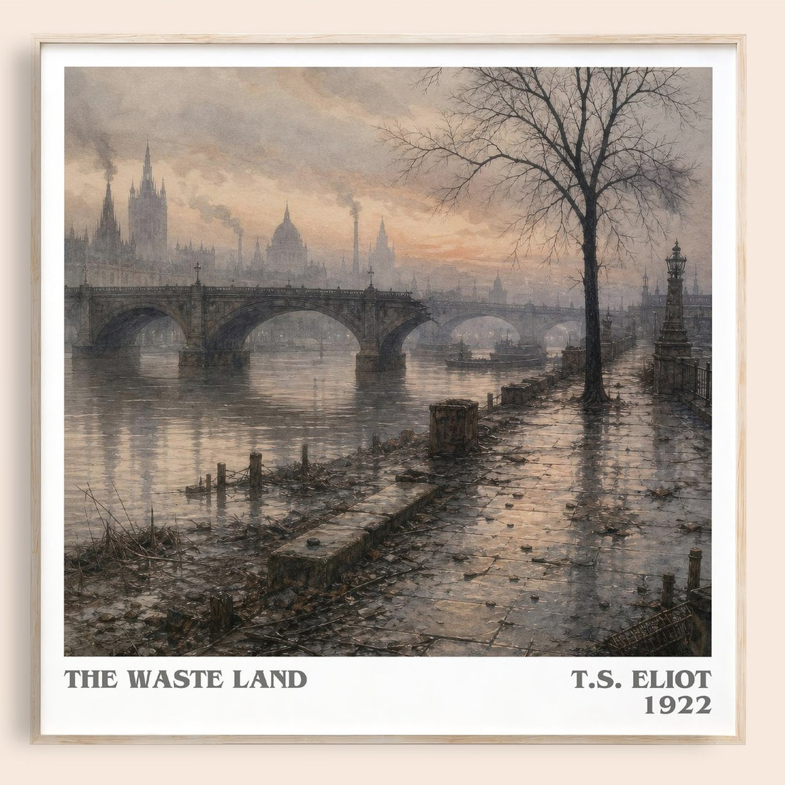 The Waste Land literary book poster by T.S. Eliot – framed literary art print