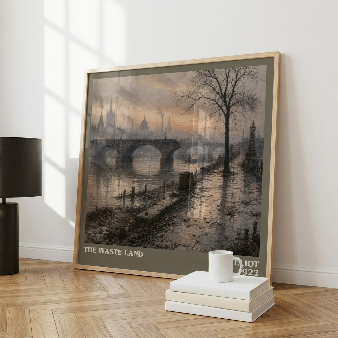 The Waste Land literary print framed by window – literary home decor