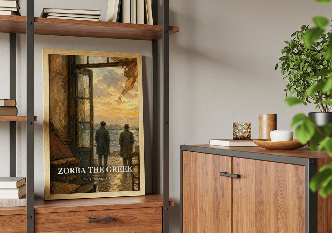 Zorba the Greek book watercolour illustration paper finish options – matte satin gloss