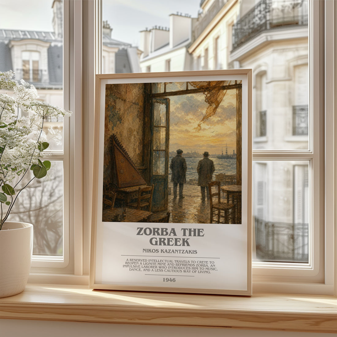 Zorba the Greek bookish poster colour and style options – Nikos Kazantzakis book art