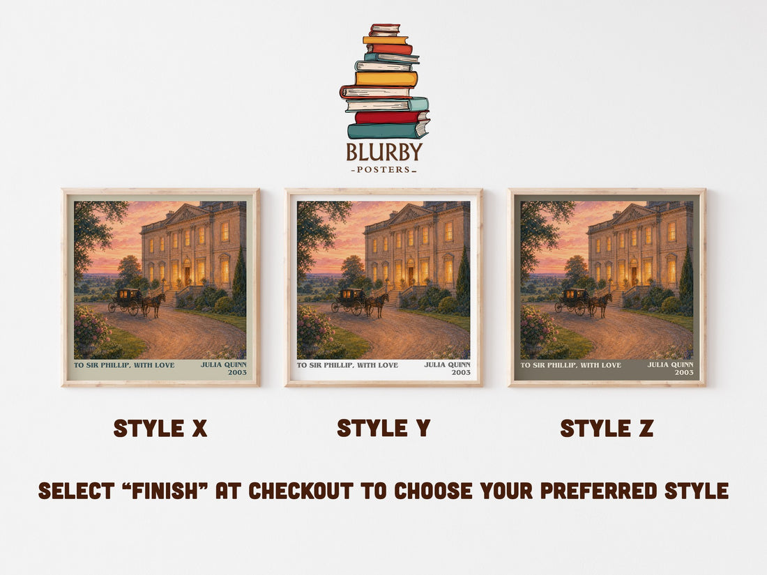 To Sir Phillip, With Love literary print in frame leaning in hallway – romance wall art (mockup)