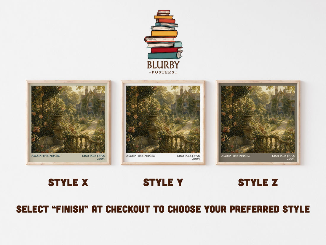 Again the Magic literary print in frame leaning in hallway – romance wall art (mockup)