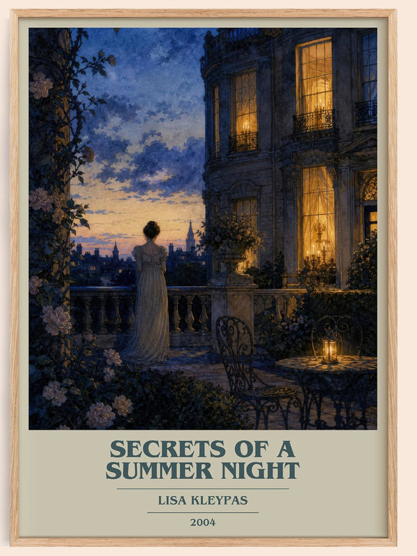 Secrets of a Summer Night book cover book poster by Lisa Kleypas – framed literary art print