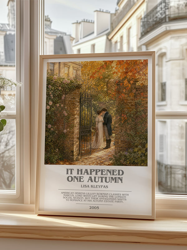 It Happened One Autumn bookish poster colour and style options – Lisa Kleypas book art