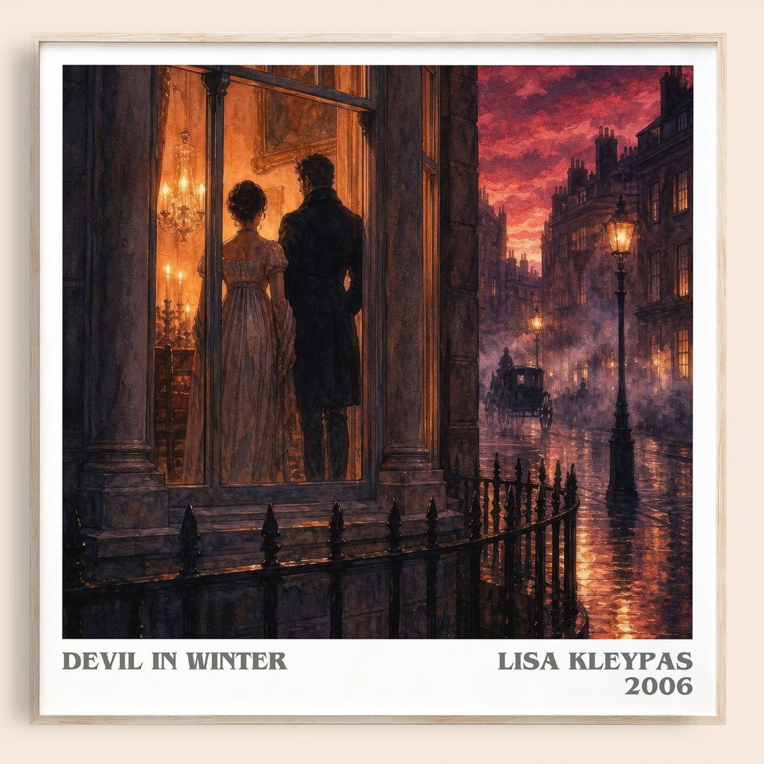 Devil in Winter literary book poster by Lisa Kleypas – framed literary art print