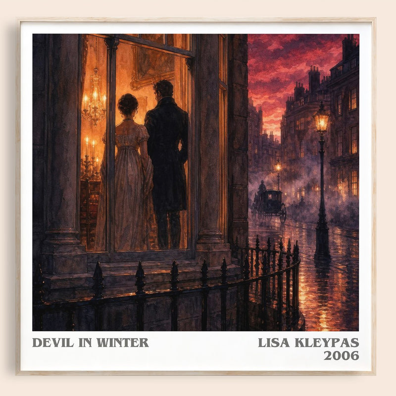 Devil in Winter literary book poster by Lisa Kleypas – framed literary art print