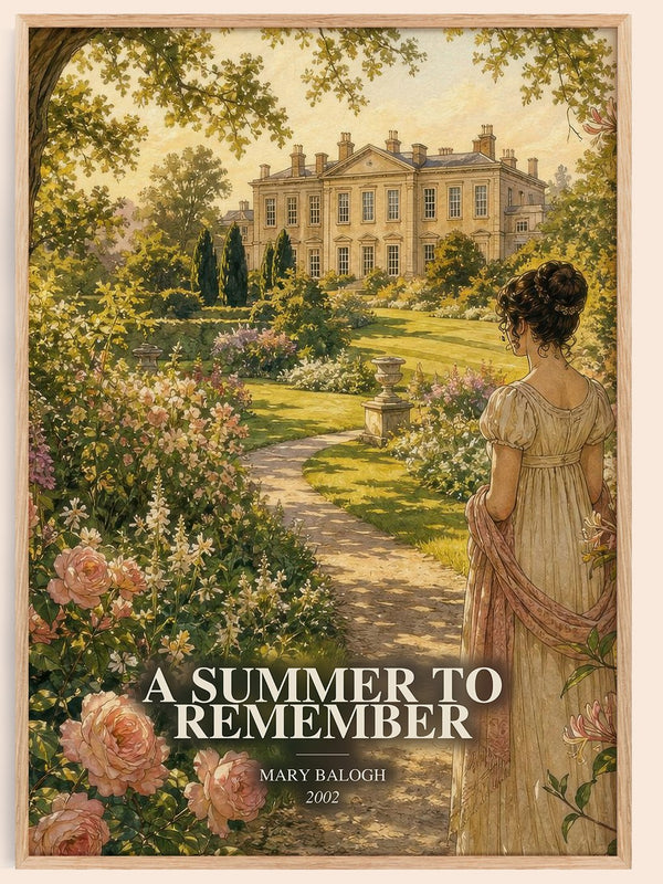 A Summer to Remember watercolour book poster by Mary Balogh – framed literary art print