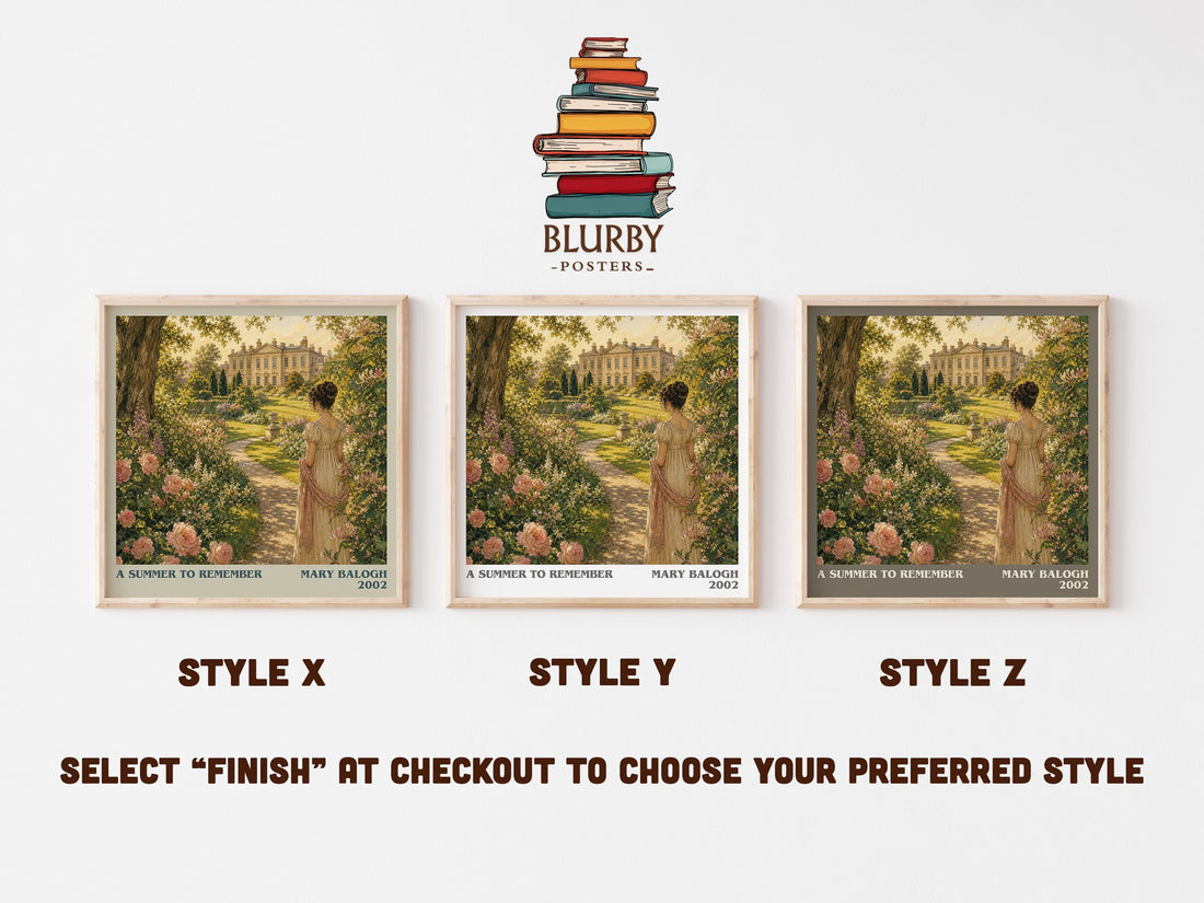 A Summer to Remember literary print in frame leaning in hallway – romance wall art (mockup)