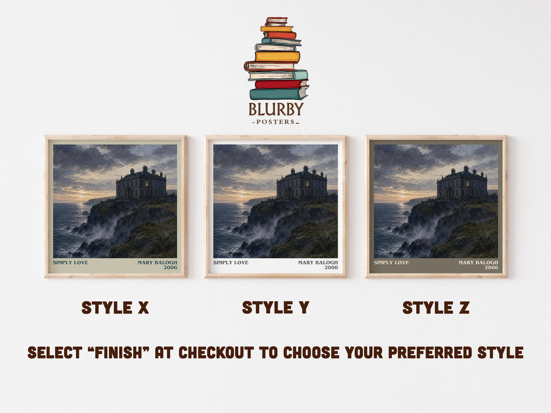 Simply Love literary print in frame leaning in hallway – romance wall art (mockup)