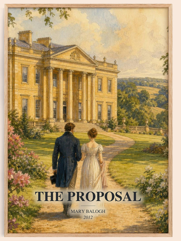 The Proposal watercolour book poster by Mary Balogh – framed literary art print