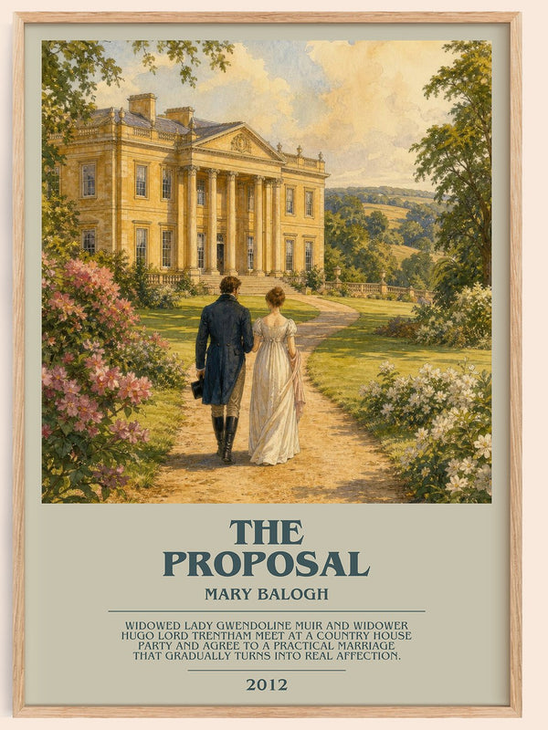 The Proposal bookish book poster by Mary Balogh – framed literary art print