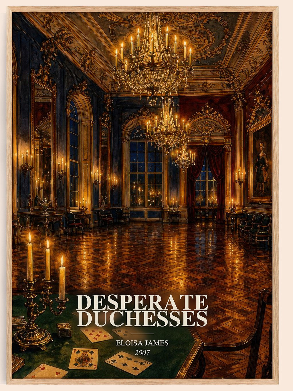 Desperate Duchesses watercolour book poster by Eloisa James – framed literary art print