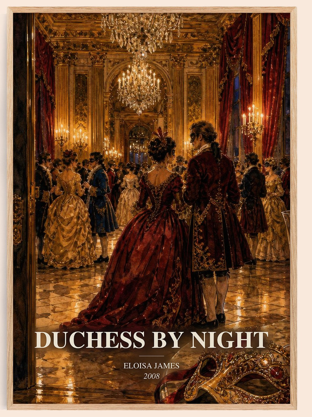 Duchess by Night watercolour book poster by Eloisa James – framed literary art print