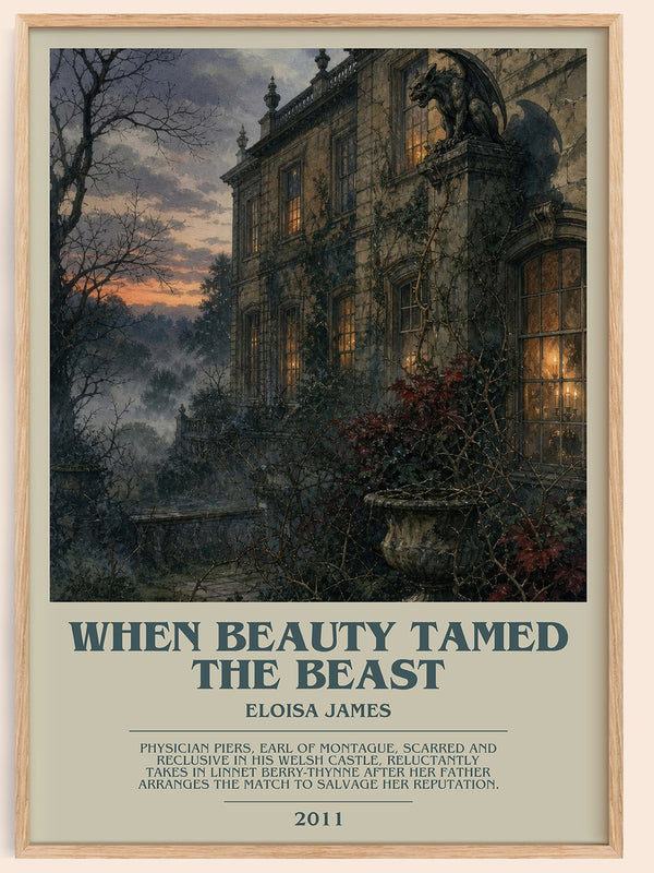 When Beauty Tamed the Beast bookish book poster by Eloisa James – framed literary art print