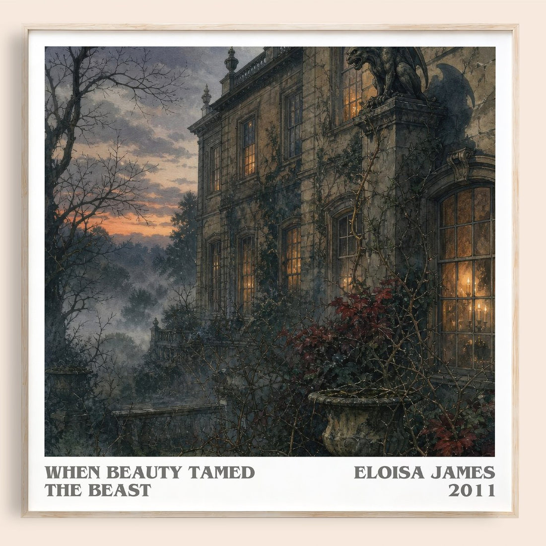 When Beauty Tamed the Beast literary book poster by Eloisa James – framed literary art print