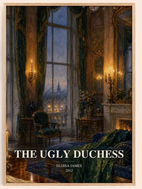 The Ugly Duchess watercolour book poster by Eloisa James – framed literary art print
