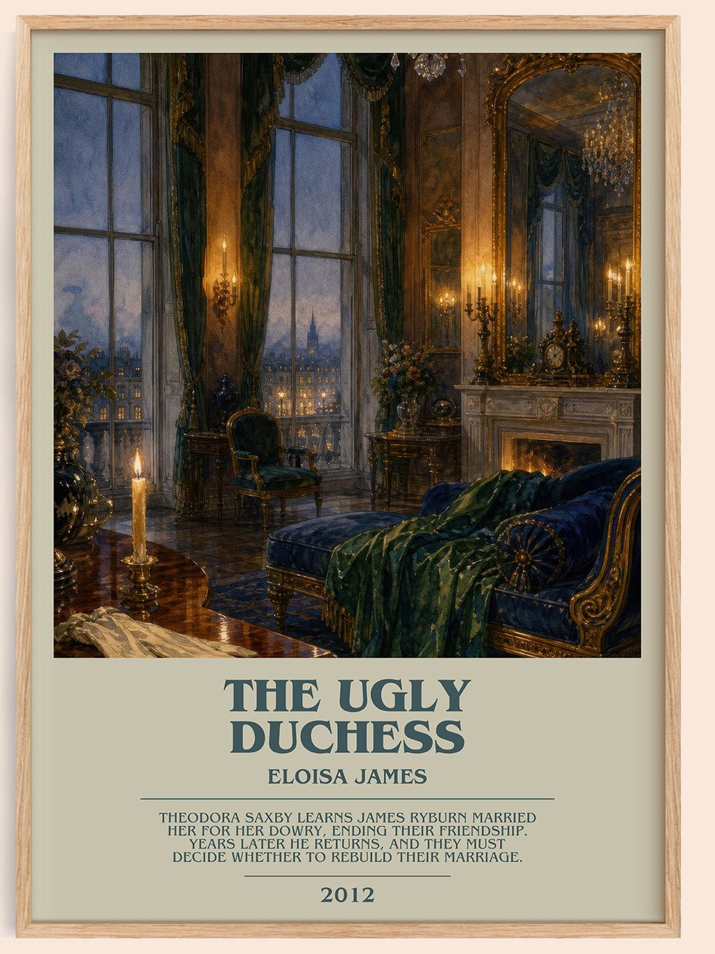 The Ugly Duchess bookish book poster by Eloisa James – framed literary art print